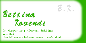 bettina kovendi business card